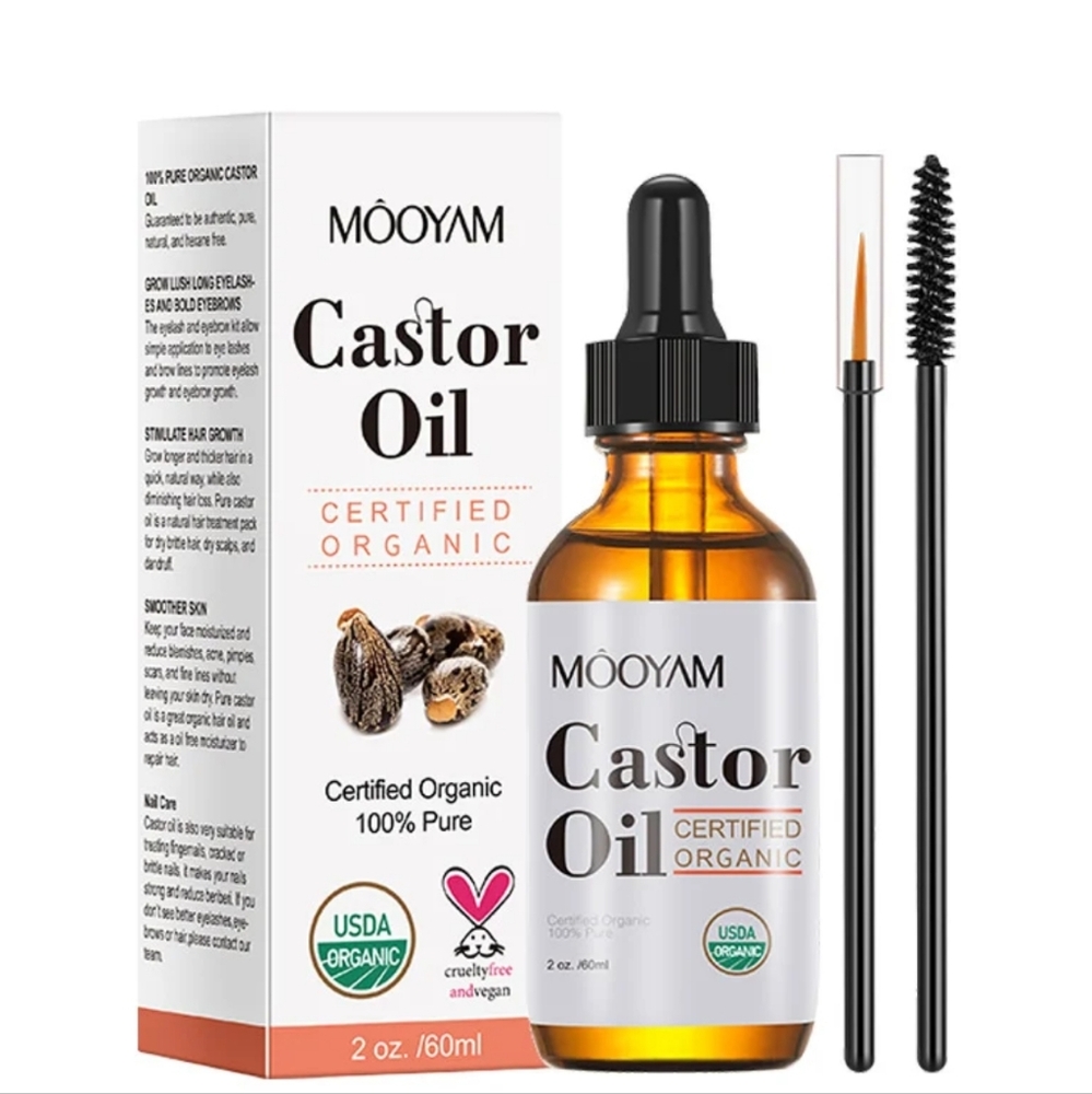 Mooyam Castor Oil, Jamaican Black Castor Oil Organic Cold Pressed Unrefined